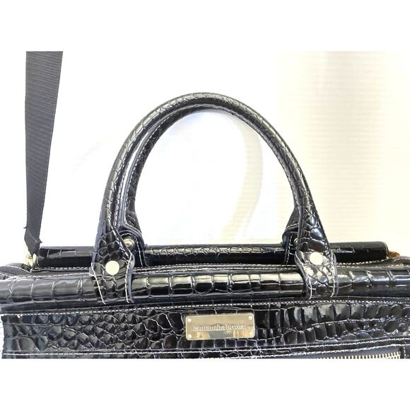 Samantha Brown Croc-Embossed Dowel Travel Bag Black/white - Picture 7 of 16